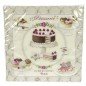 Paquet de 20 serviettes papier tissé 3 plis 33 x 33 cm décor petits fours et patisserie
