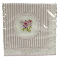 Paquet de 20 serviettes décor roses, reference CL10022028