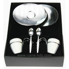 CL10030105  2 TASSES EXPRESSO INOX/PORCELA 18,50 €
