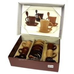 CL10030155  Coffret 6 tasses cafe+ plateau 31,50 €