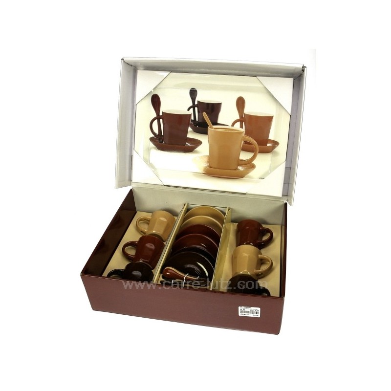 Coffret 6 tasses cafe+ plateau