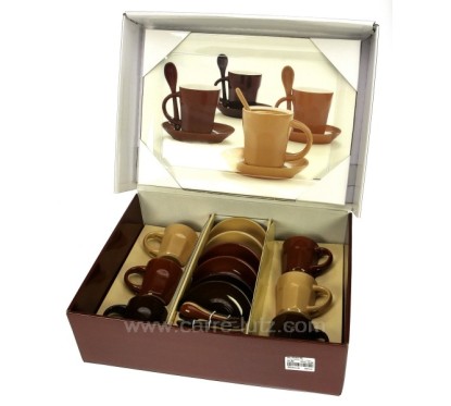 Coffret 6 tasses cafe+ plateau