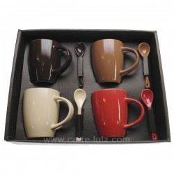 Coffret 4 mugs + cuilleres Arts de la table CL10030162, reference CL10030162