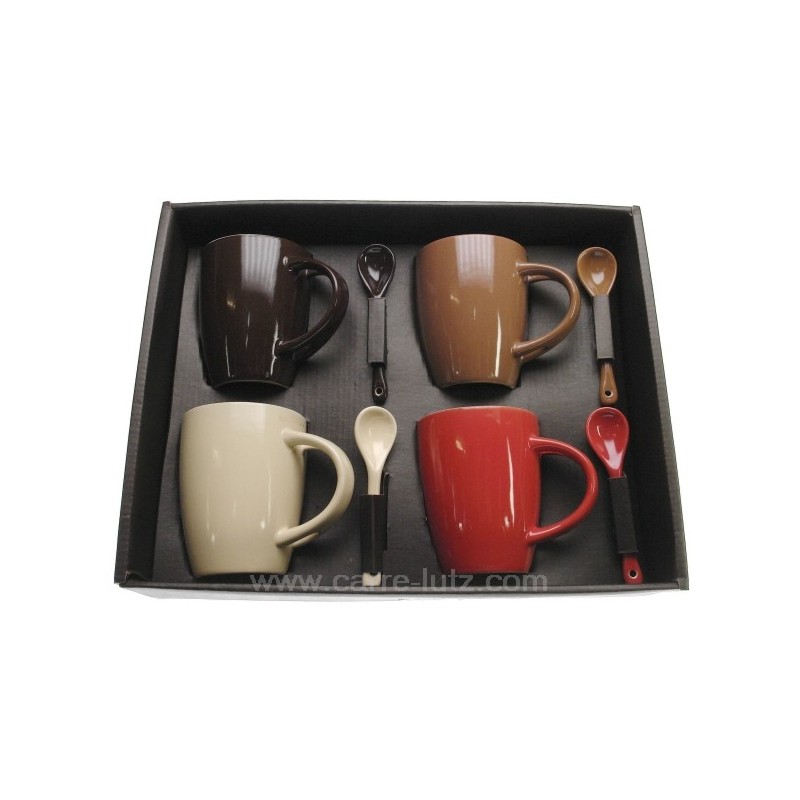 Coffret 4 mugs + cuilleres