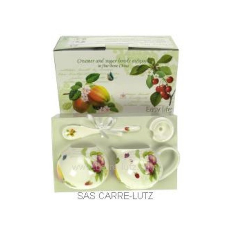 Coffret sucrier/cremier fruits