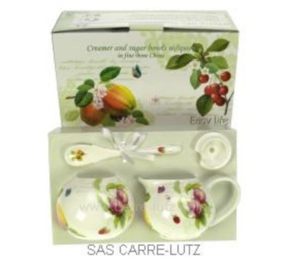 Coffret sucrier/cremier fruits