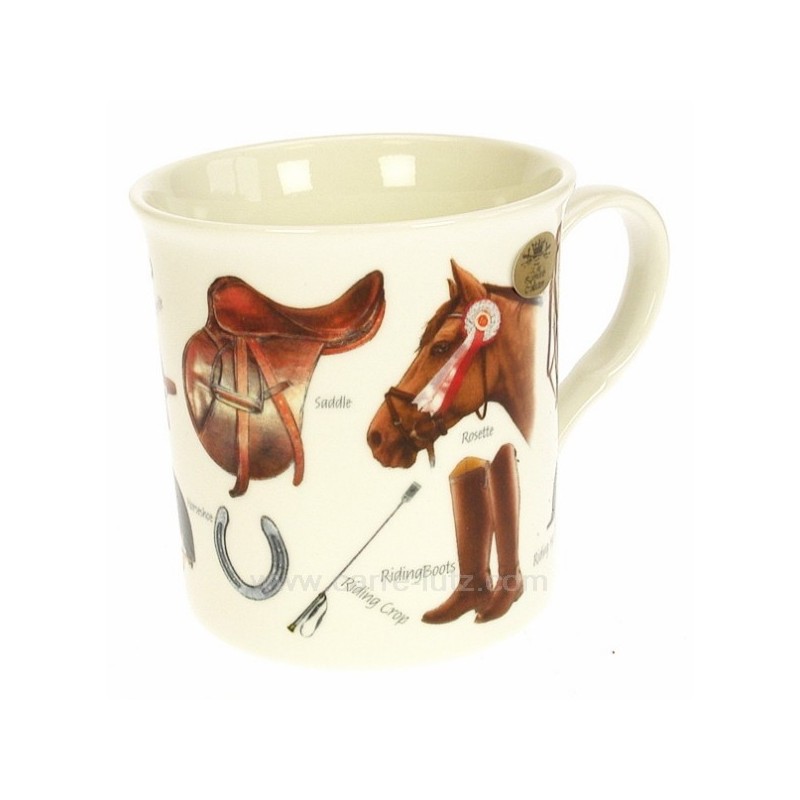 Mug porcelaine chevaux