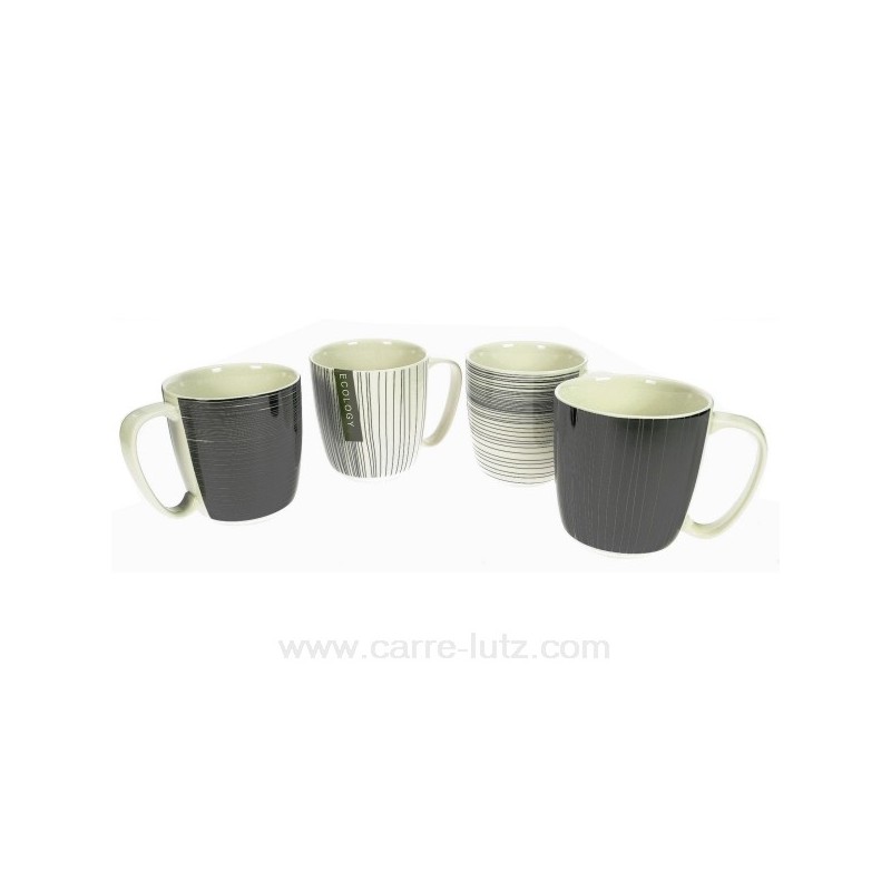 CL10030252  Coffret 4 mugs rayures ecologie 30,90 €