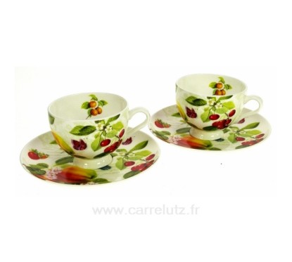 Coffret 2 tasses expresso décor fruit