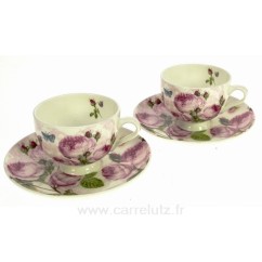 CL10030263  Coffret 2 tasses expresso décor roses 29,50 €