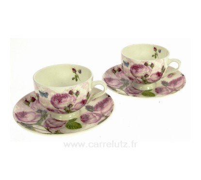 CL10030263  Coffret 2 tasses expresso décor roses 29,50 €