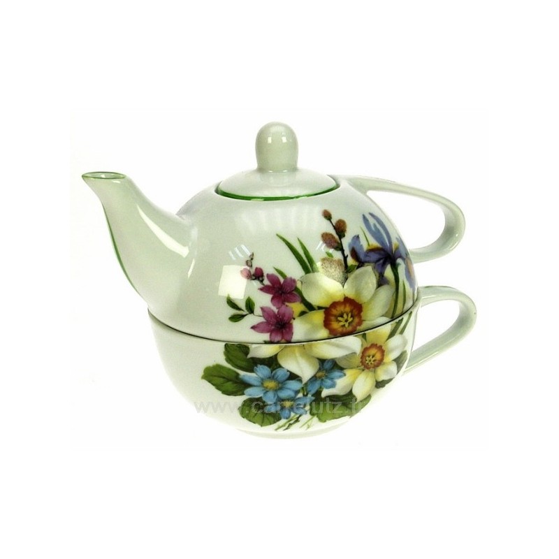 CL10030276  Théière égoiste décor narcisse porcelaine L honneur 27,60 €