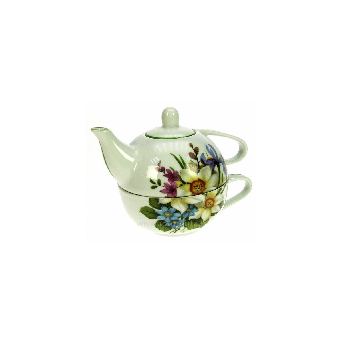 CL10030276  Théière égoiste décor narcisse porcelaine L honneur 27,60 €