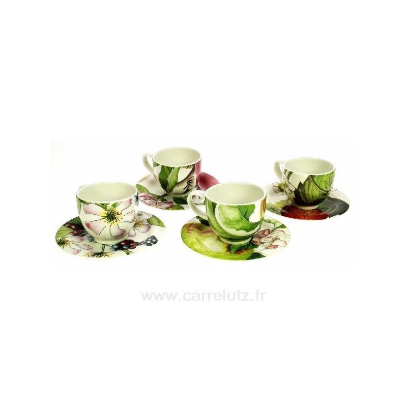 Coffret 4 tasses expresso Eden fruit