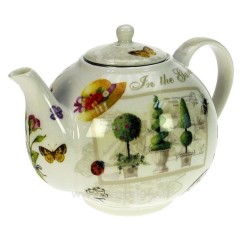 CL10030313  Coffret théière décor jardin﻿ en fine porcelaine bone china﻿ 38,20 €