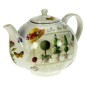 Coffret théière décor jardin﻿ en fine porcelaine bone china﻿