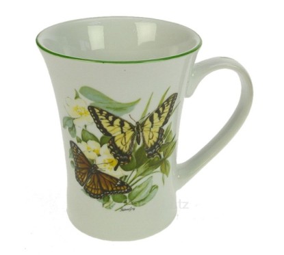 CL10030349  Mug en porcelaine décor papillons filet vert Porcelaine Lhonneur 7,90 €