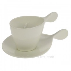 Coffret 6 tasses à thé en porcelaine blanche, reference CL10030381