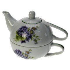 CL10030389  Théière égoiste décor violettes Porcelaine lhonneur 27,60 €