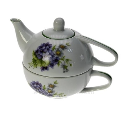 CL10030389  Théière égoiste décor violettes Porcelaine lhonneur 27,60 €