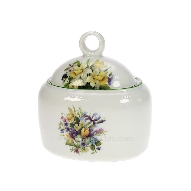 CL10030391  Sucrier décor narcisse filet vert Porcelaine lhonneur 16,90 €