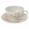 Coffret de 1 tasse à thé en fine porcelaine bone china décorée Magnolia en coffret cadeau, reference CL10030399