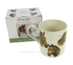 CL10030408  Mug décor têtes de chevaux en porcelaine fine bone china 7,60 €
