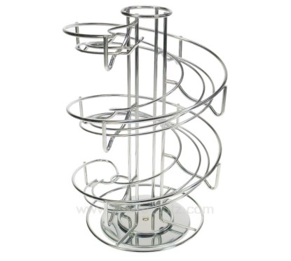 CL10032005  Porte capsules à café rotatif multiformats en métal chromé sur plateau tournant 38,00 €