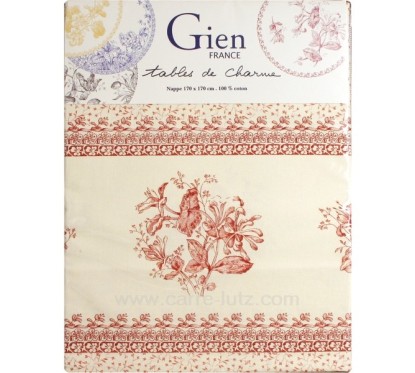 CL10062007  Nappe décor chevrefeuille Gien 91,60 €