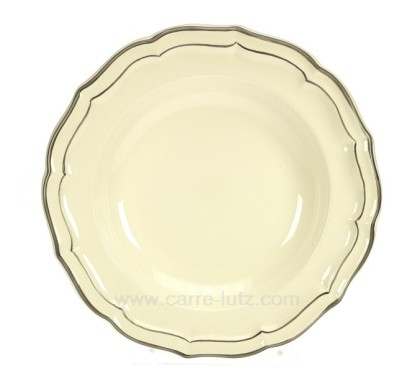 Assiettes creuses Filet taupe en coffret de 6 Faience de Gien