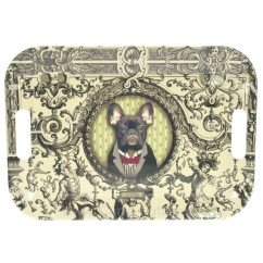 CL11020140  Plateau rectangulaire en mélamine dimensions 40x28 cm décor Nestor chien en costume 21,10 €