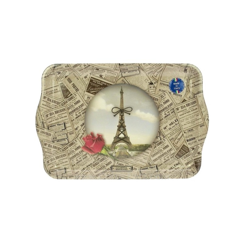 CL11020142 Plateau rectangulaire en mélamine dimensions 32x22 cm décor Tour Effel avec rose rouge 15,00 € CL11020142 Plateau rectangulaire en mélamine dimensions 32x22 cm décor Tour Effel avec rose rouge 15,00 €