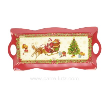 CL11020149  Plateau festonné en mélamine décor sapin et père Noël 21,60 €