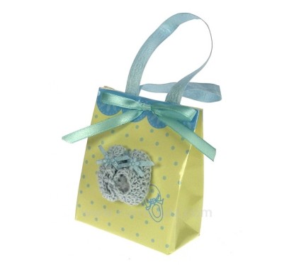 CL14600048  Boite à musique Petit sac décoré de petit chausson en tricot bleu 5,90 €