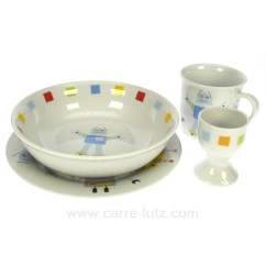 CL14600051  Coffret 4 pièces décor les robots en porcelaine décoré 22,10 €