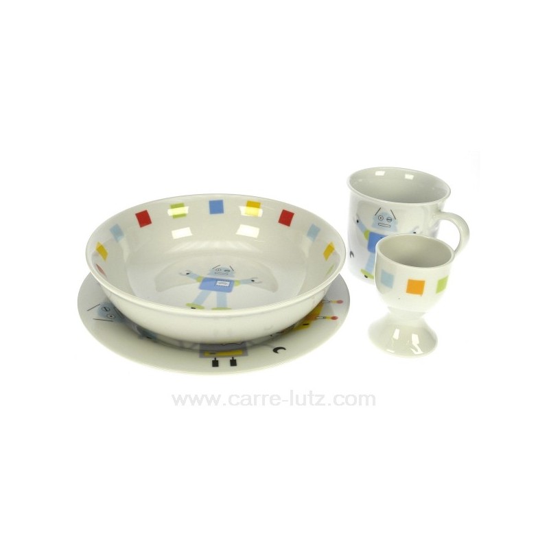 CL14600051  Coffret 4 pièces décor les robots en porcelaine décoré 22,10 €