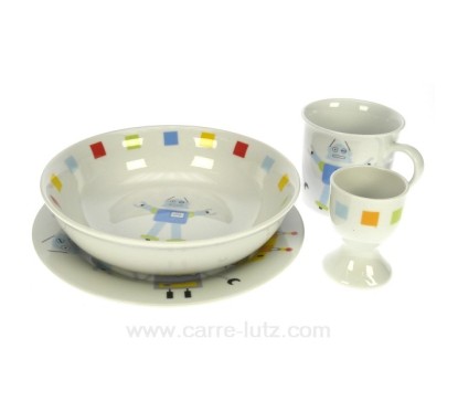 CL14600051  Coffret 4 pièces décor les robots en porcelaine décoré 22,10 €