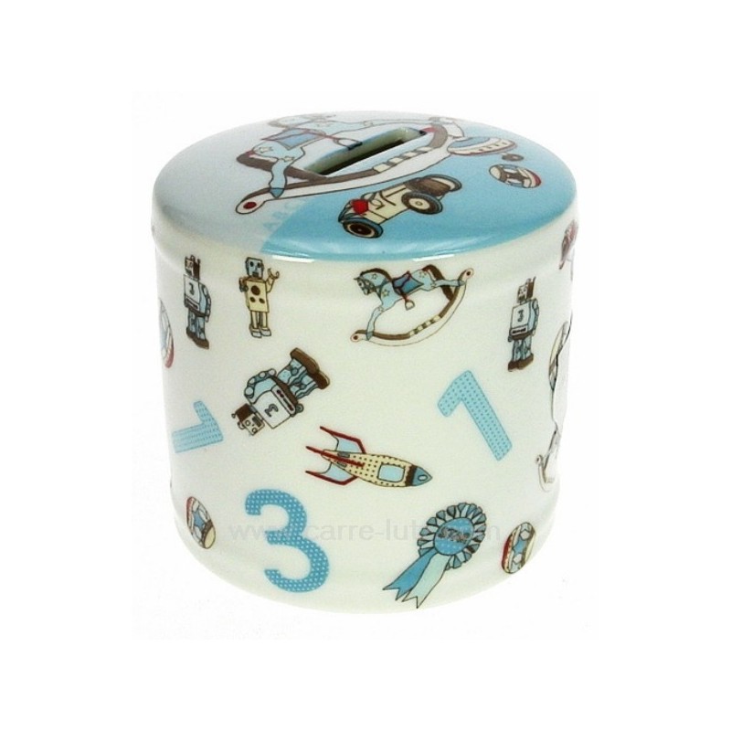 CL14600070  Tirelire en porcelaine décorée bleu 18,30 €