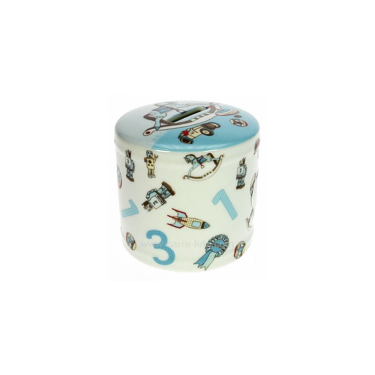 CL14600070  Tirelire en porcelaine décorée bleu 18,30 €