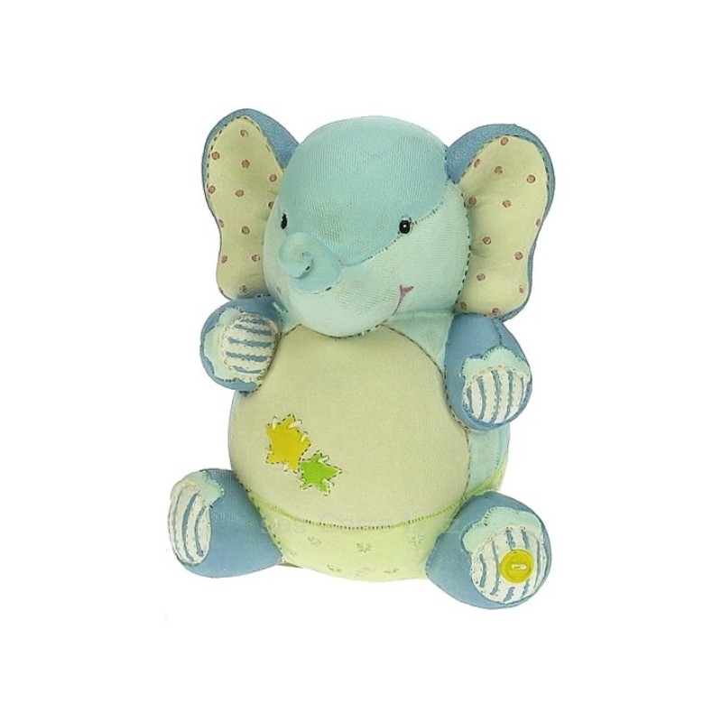 CL14600098  Tirelire en résine immitation tissu décor éléphant bleu 15,00 €