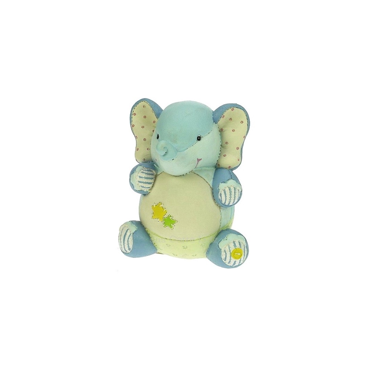CL14600098  Tirelire en résine immitation tissu décor éléphant bleu 15,00 €