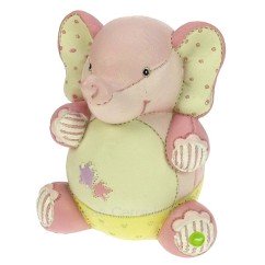 CL14600099  Tirelire en résine immitation tissu décor éléphant rose 15,00 €