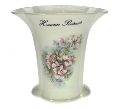 CL14601002  Vase retraite décor fleurs de rosier sauvage porcelaine lhonneur 39,40 €