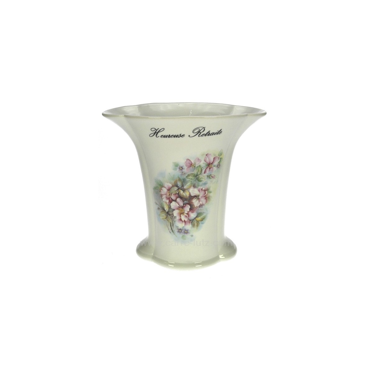 CL14601002  Vase retraite décor fleurs de rosier sauvage porcelaine lhonneur 39,40 €