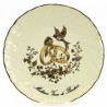 Assiette Meilleurs voeux bonheur décor colombes en porcelaine festonnée filet platine﻿, reference CL14601028