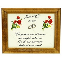 CL14601030  Cadre Noces d' or 50 ans en faience décor coquelicot porcelaine lhoneur 34,60 €