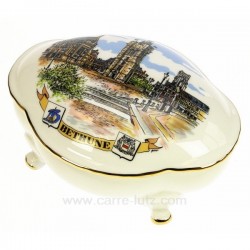 Bonbonniere ovale décor ville de Béthune porcelaine Lhonneur, reference CL14602000