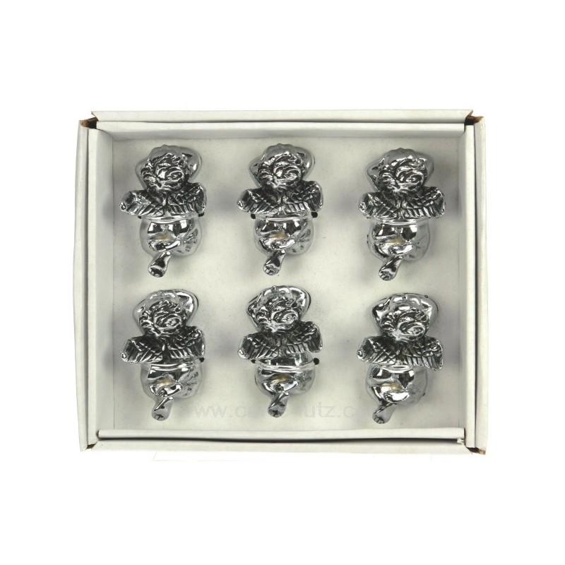 CL15000012  coffret de 6 portes couteaux en inox décor ange  26,00 €