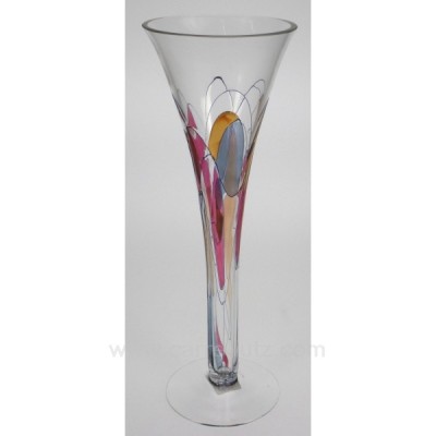 CL18000011  Vase tulipe losange rose et bleu cristal de paris model Galeria  50,30 €