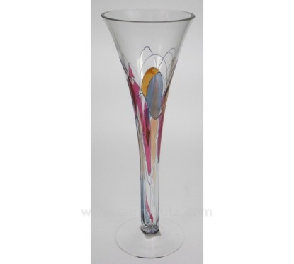 CL18000011 Vase tulipe losange rose et bleu cristal de paris model Galeria 50,30 €
